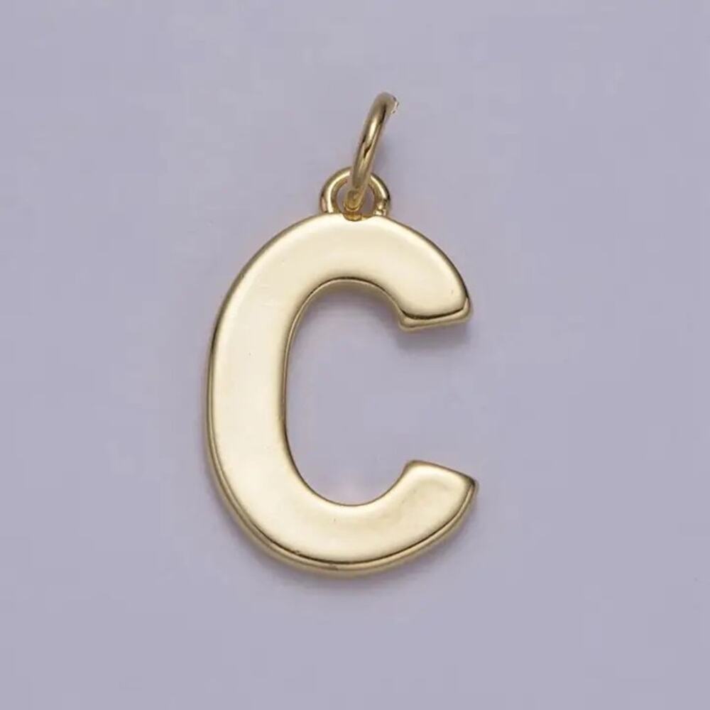 NWT Aim Eternal 14K Gold Filled Letter C Initial Charm Pendant Minimalist Font
